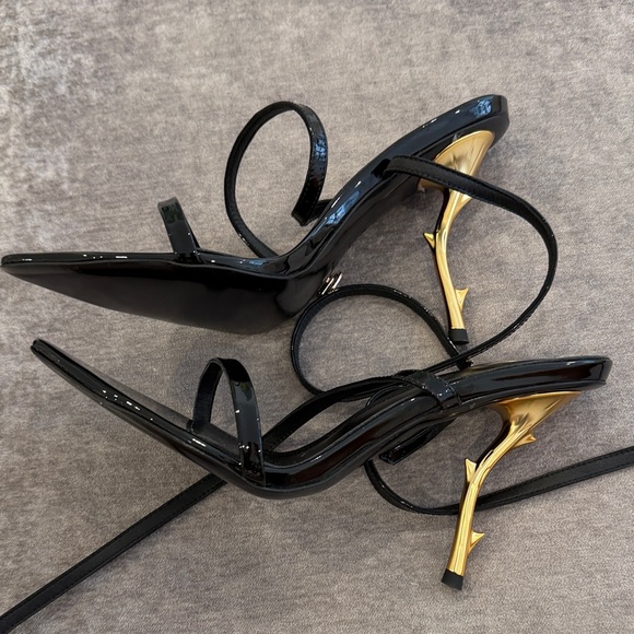 Saint Laurent Black Strappy Heels woman size 9 - Picture 5 of 10